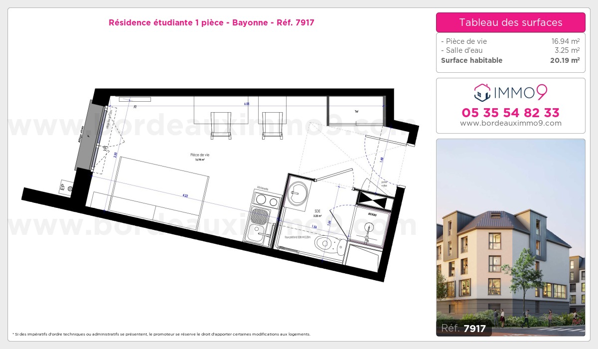Plan et surfaces, Programme neuf Bayonne Référence n° 7917