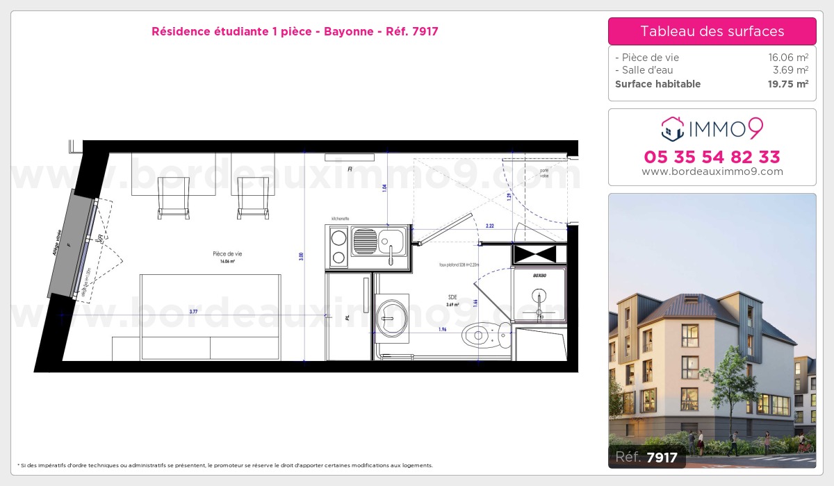 Plan et surfaces, Programme neuf Bayonne Référence n° 7917
