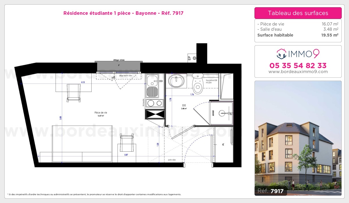 Plan et surfaces, Programme neuf Bayonne Référence n° 7917