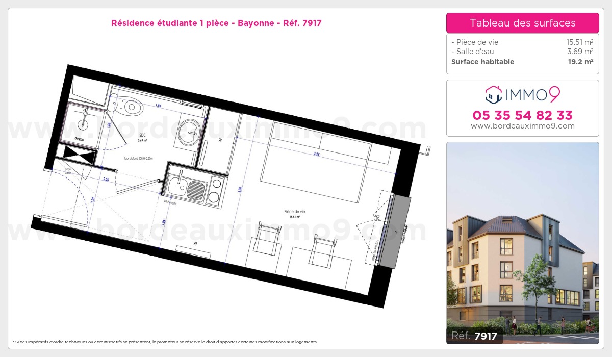 Plan et surfaces, Programme neuf Bayonne Référence n° 7917
