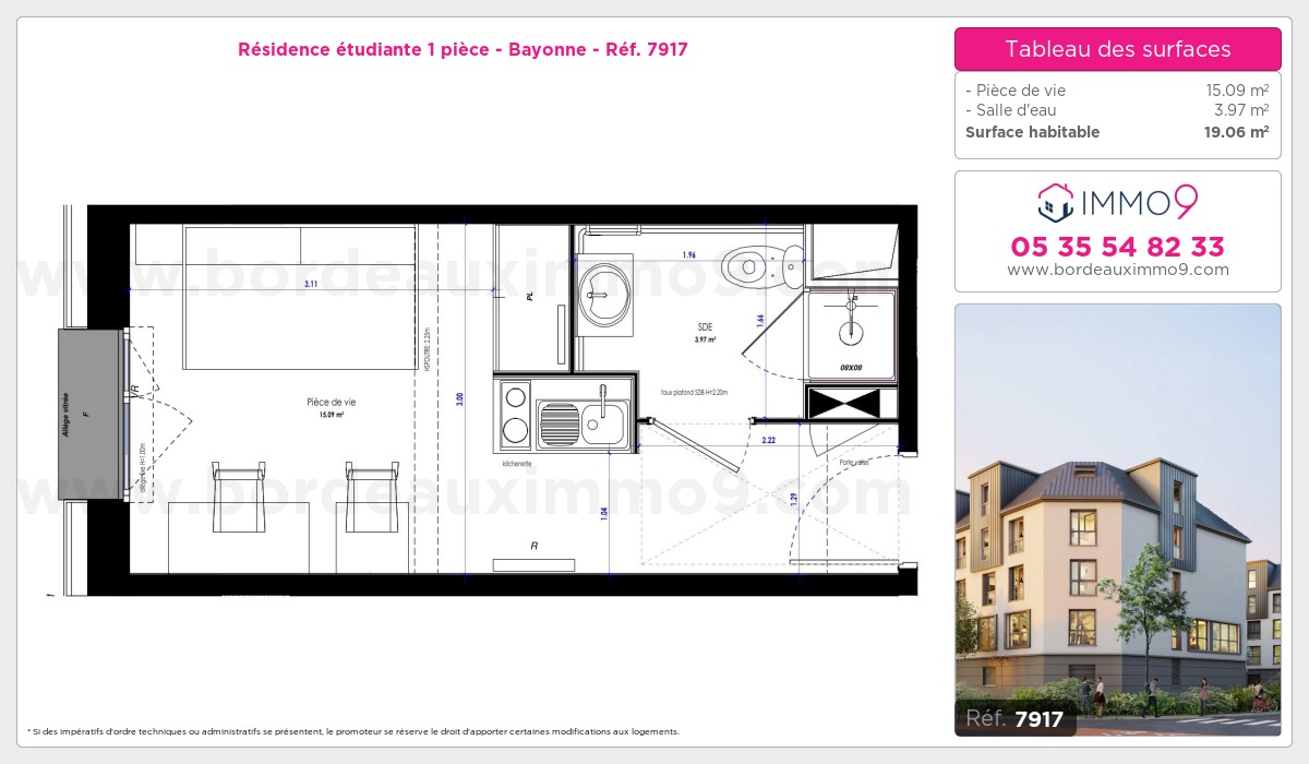 Plan et surfaces, Programme neuf Bayonne Référence n° 7917