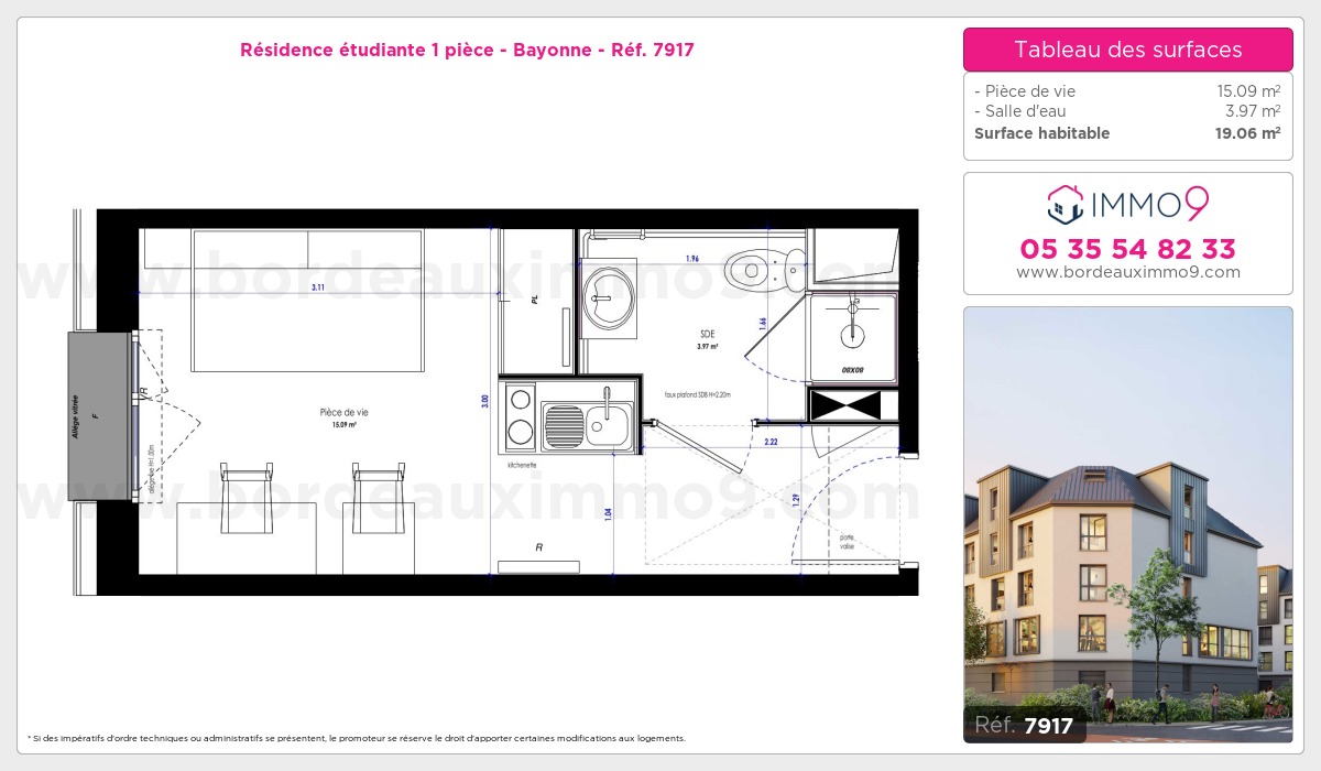 Plan et surfaces, Programme neuf Bayonne Référence n° 7917