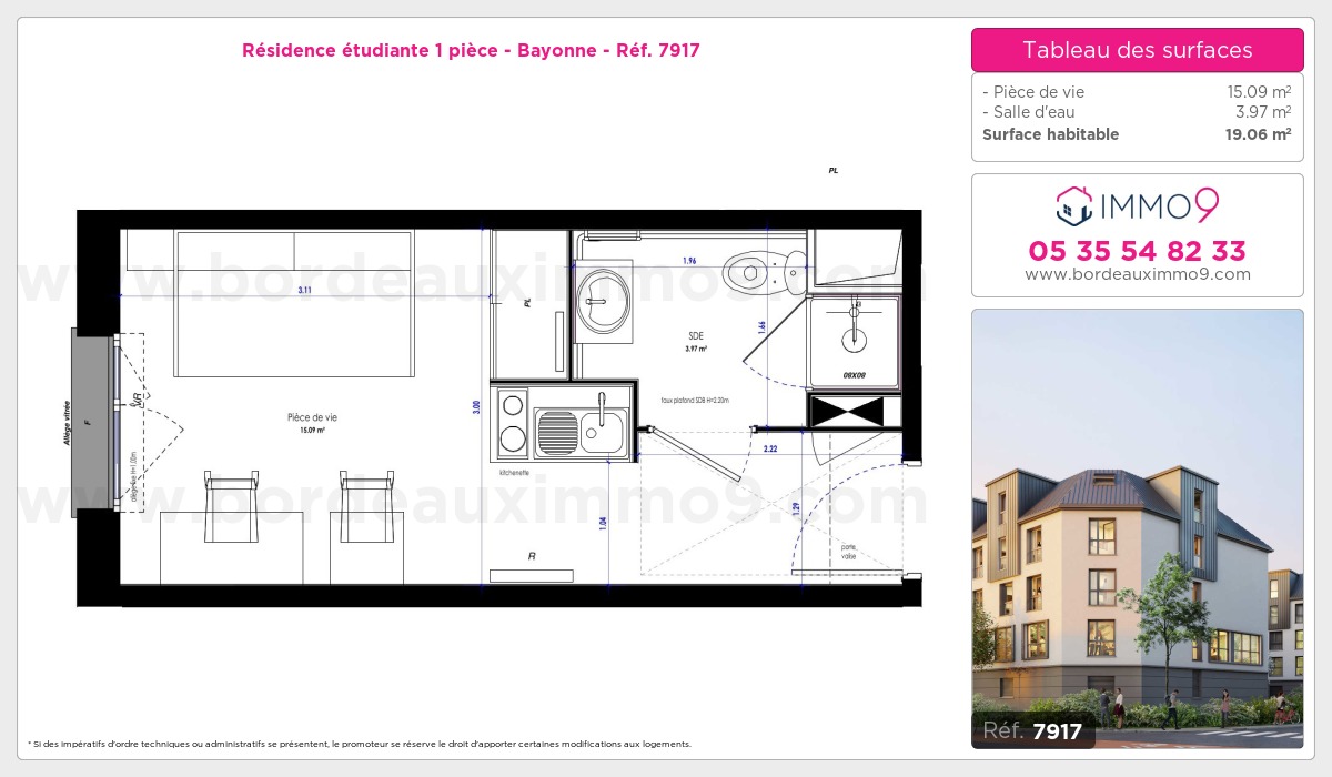 Plan et surfaces, Programme neuf Bayonne Référence n° 7917