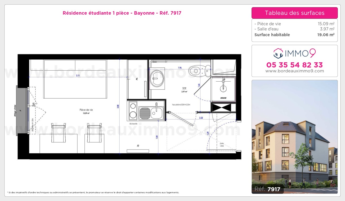 Plan et surfaces, Programme neuf Bayonne Référence n° 7917