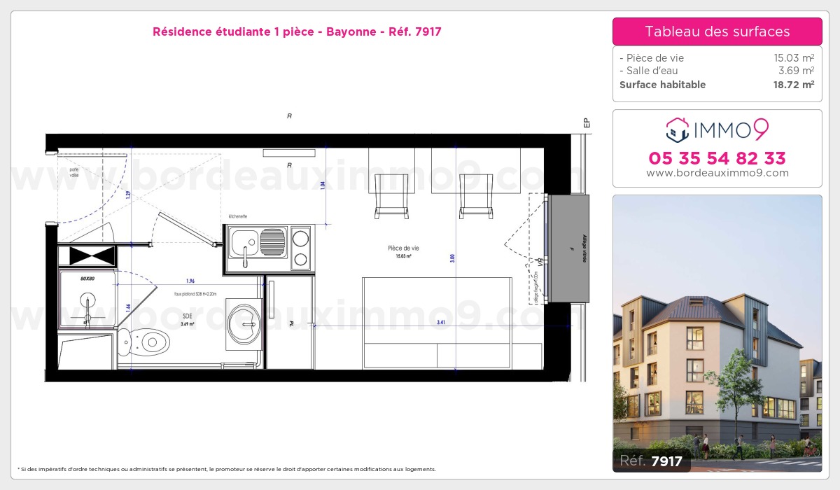Plan et surfaces, Programme neuf Bayonne Référence n° 7917