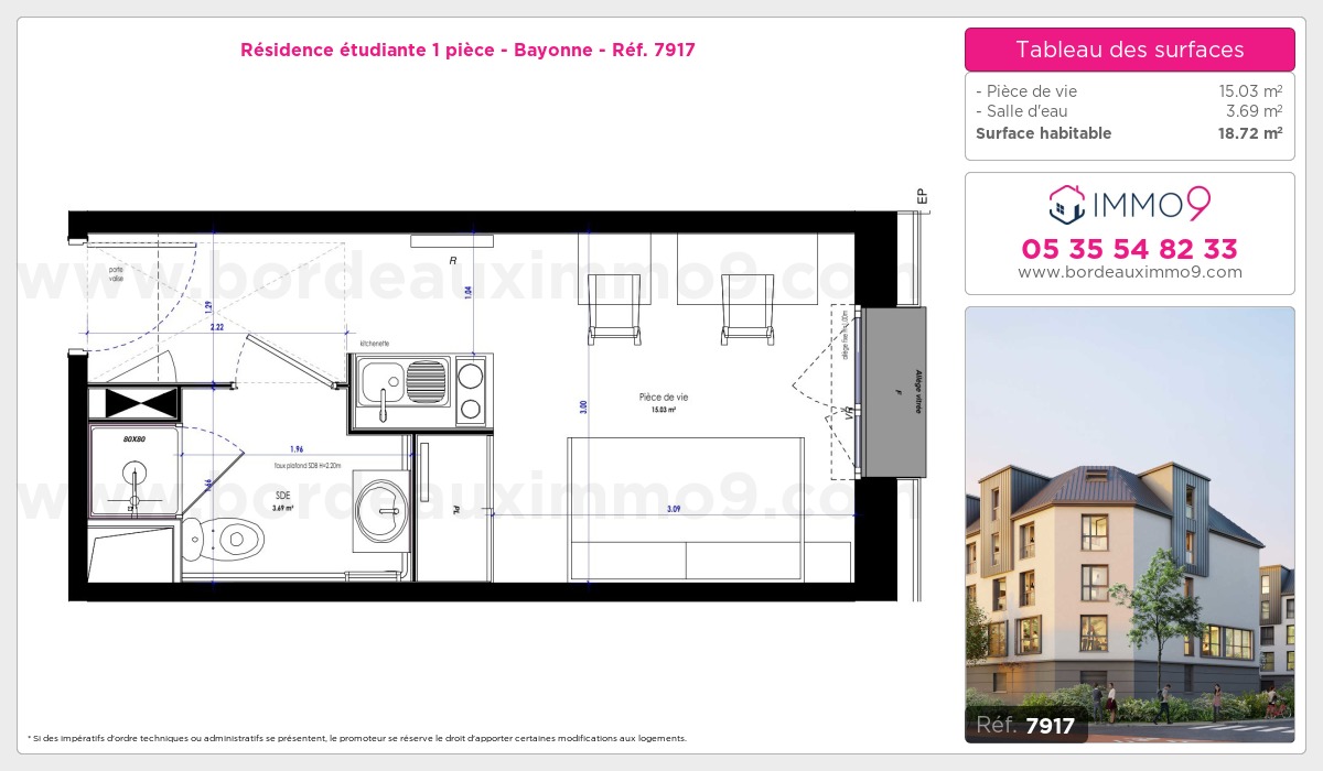 Plan et surfaces, Programme neuf Bayonne Référence n° 7917
