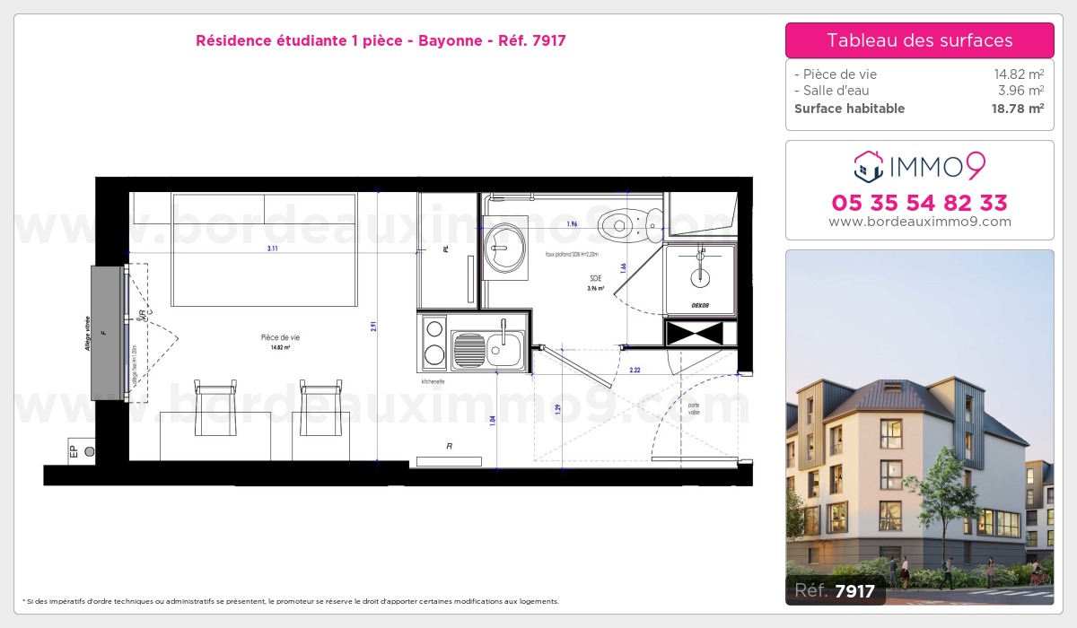 Plan et surfaces, Programme neuf Bayonne Référence n° 7917