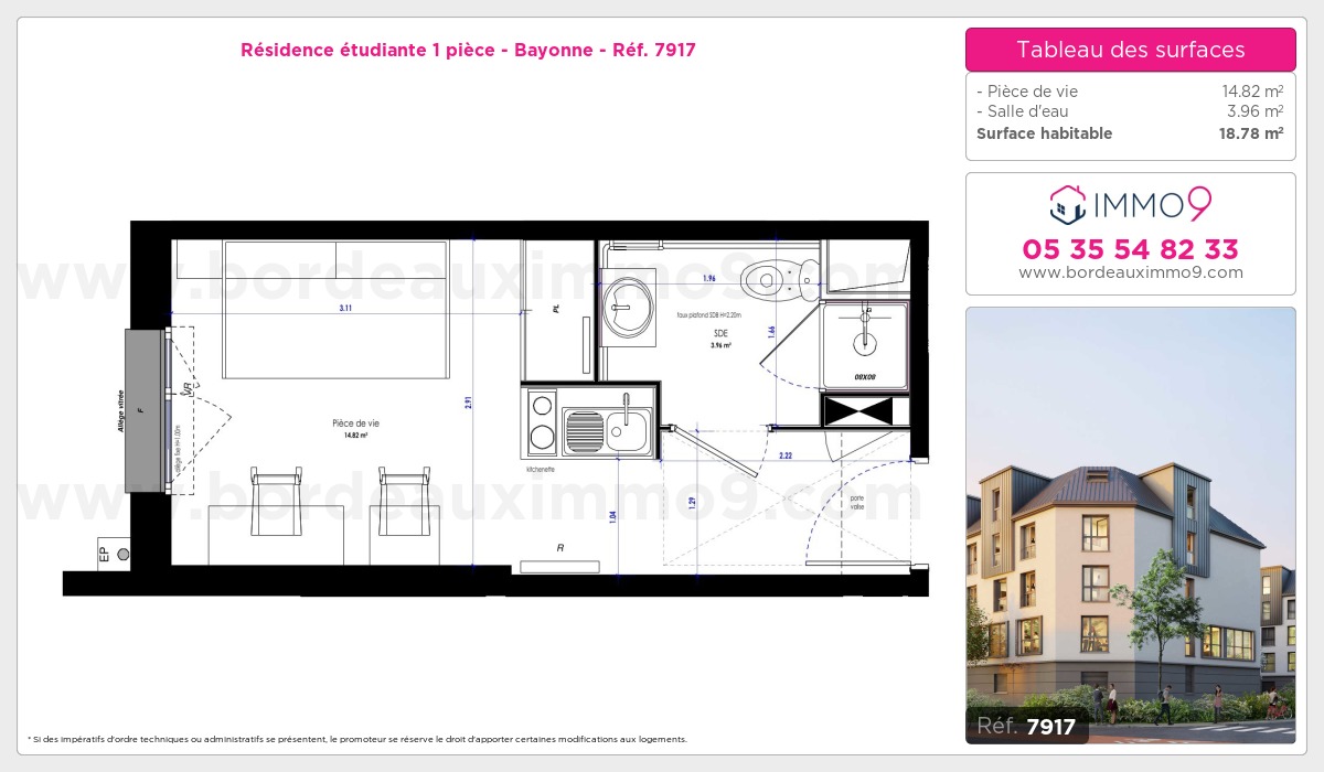 Plan et surfaces, Programme neuf Bayonne Référence n° 7917