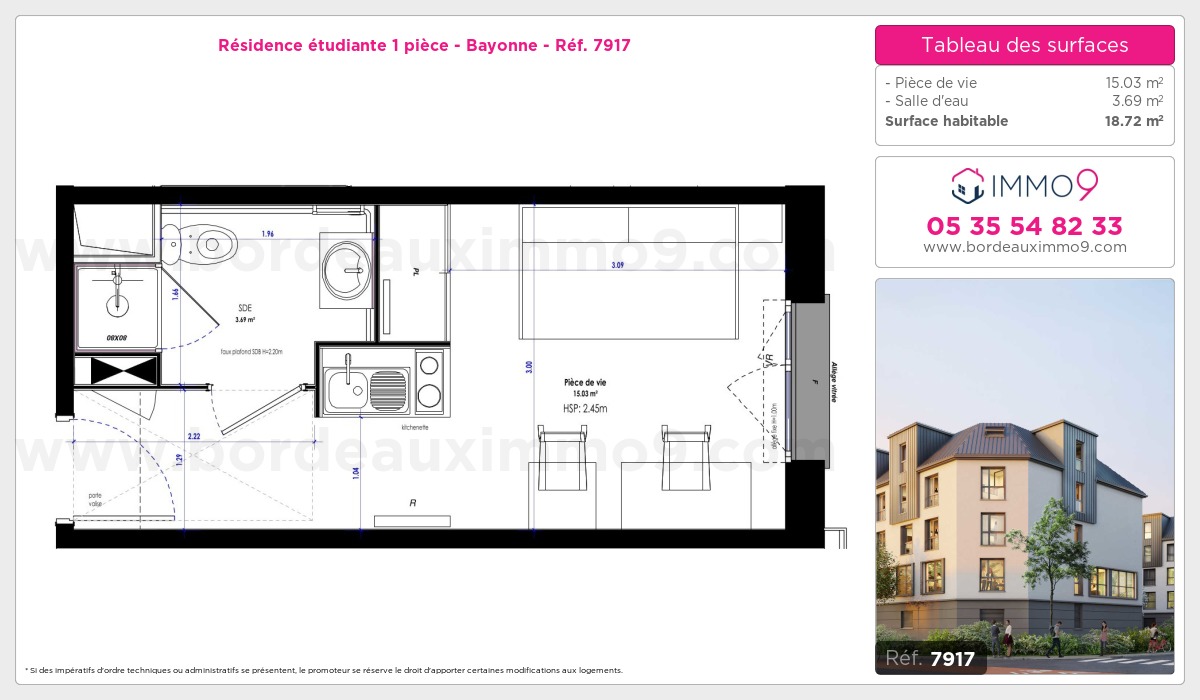Plan et surfaces, Programme neuf Bayonne Référence n° 7917