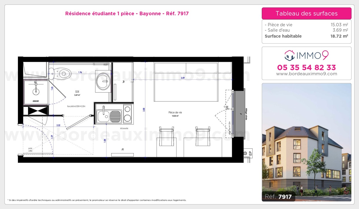 Plan et surfaces, Programme neuf Bayonne Référence n° 7917