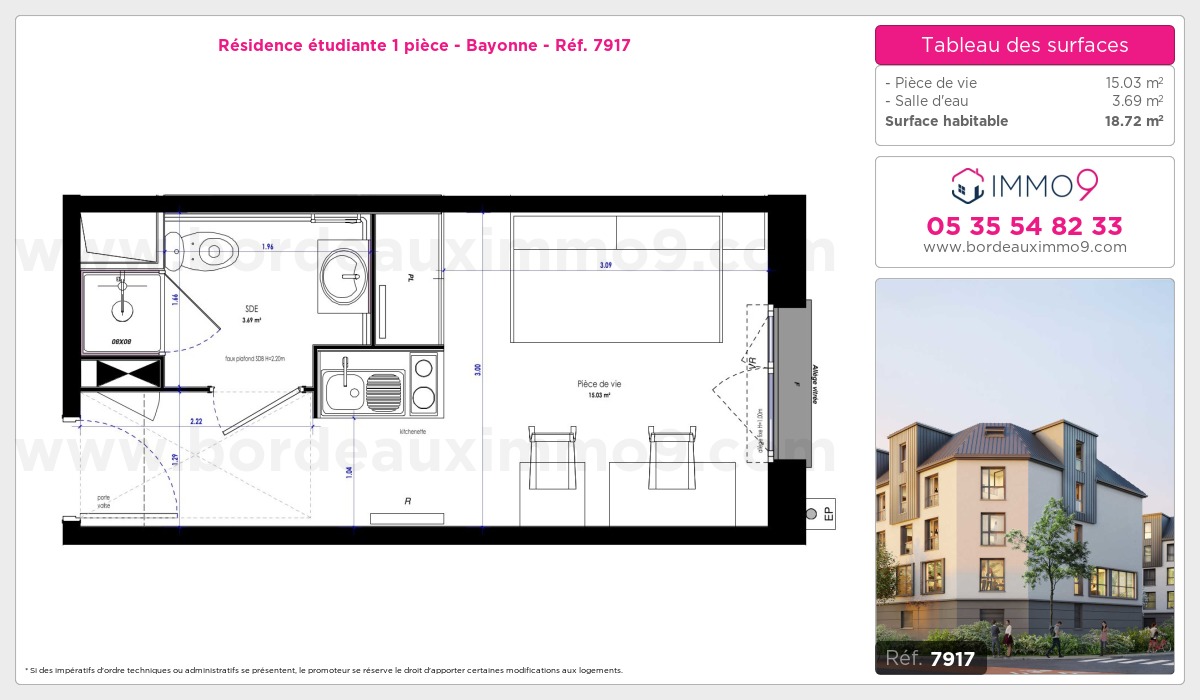Plan et surfaces, Programme neuf Bayonne Référence n° 7917