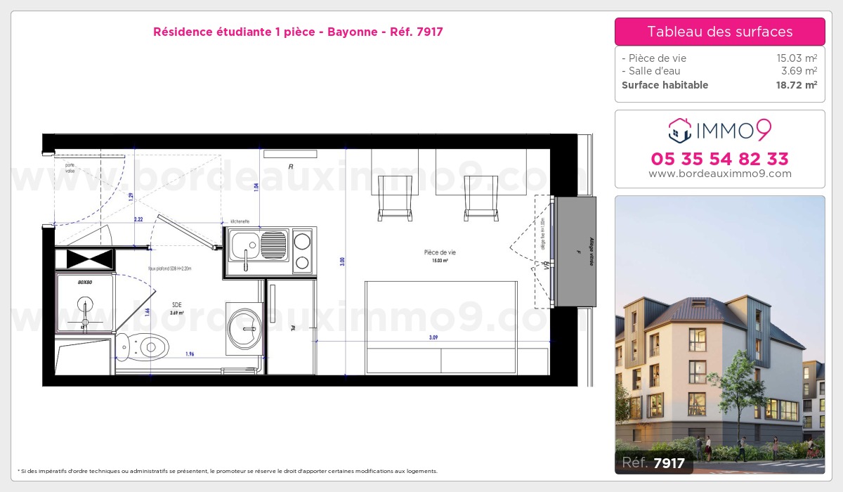 Plan et surfaces, Programme neuf Bayonne Référence n° 7917