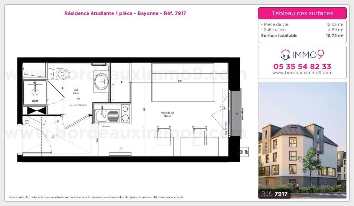 Plan et surfaces, Programme neuf Bayonne Référence n° 7917