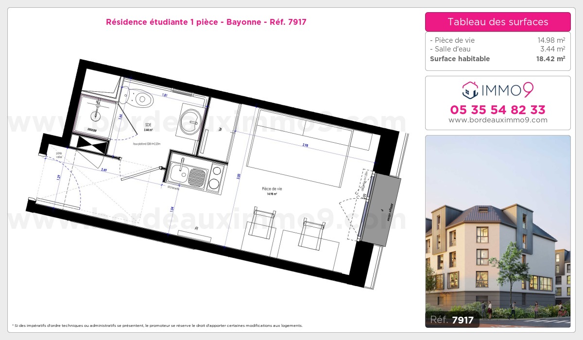 Plan et surfaces, Programme neuf Bayonne Référence n° 7917