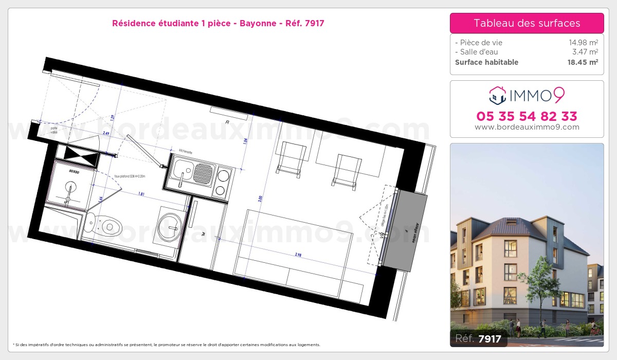 Plan et surfaces, Programme neuf Bayonne Référence n° 7917