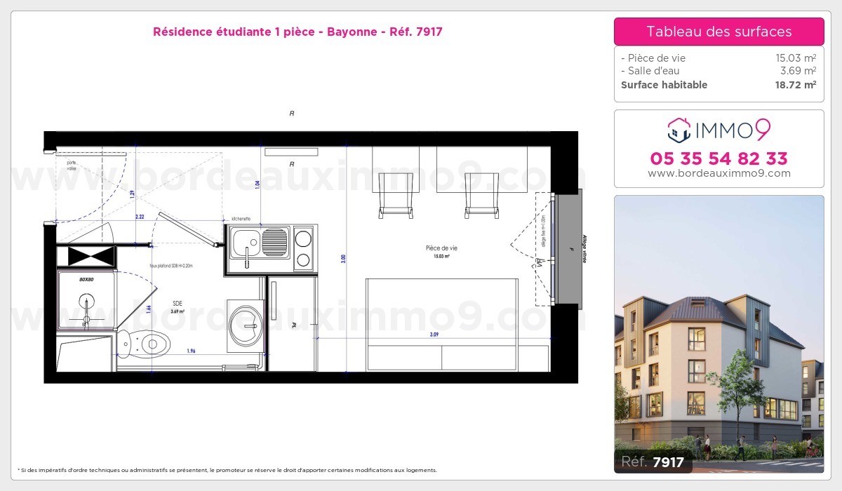 Plan et surfaces, Programme neuf Bayonne Référence n° 7917