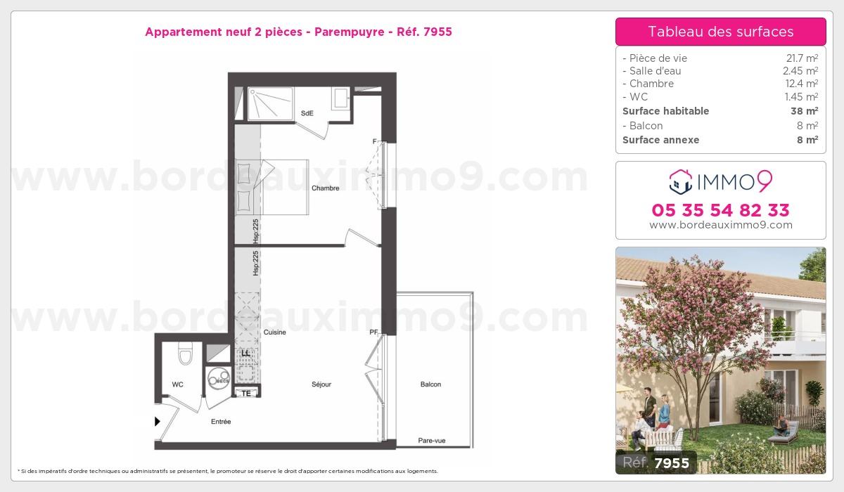Plan et surfaces, Programme neuf Parempuyre Référence n° 7955