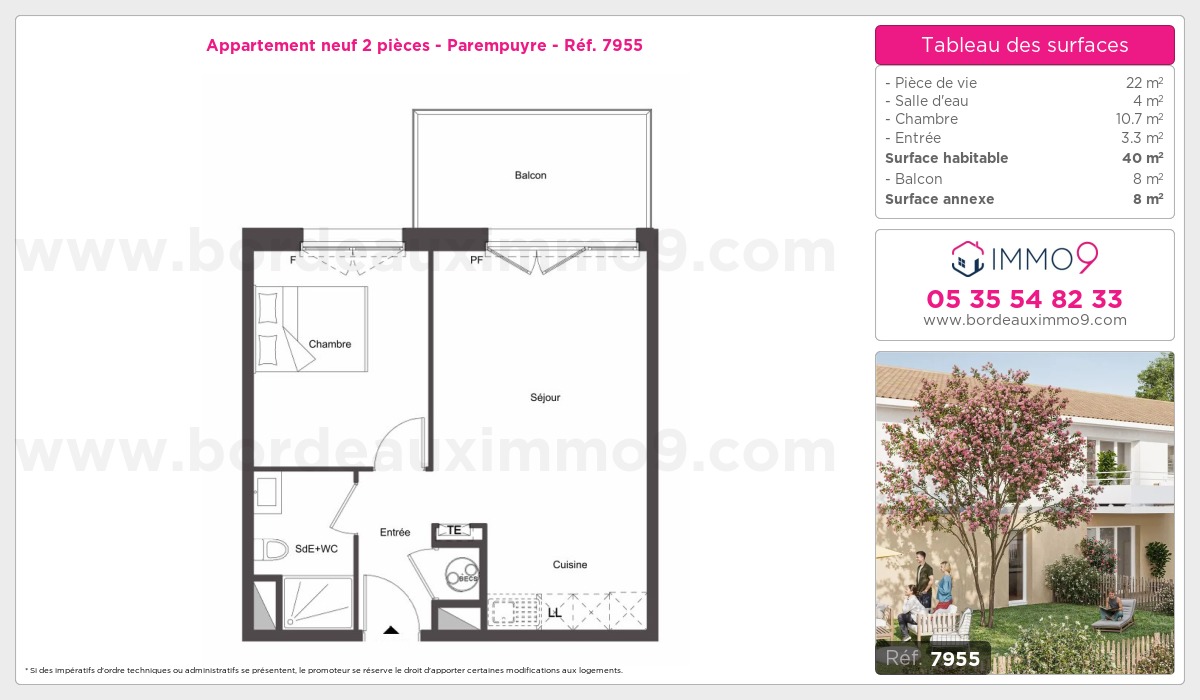 Plan et surfaces, Programme neuf Parempuyre Référence n° 7955