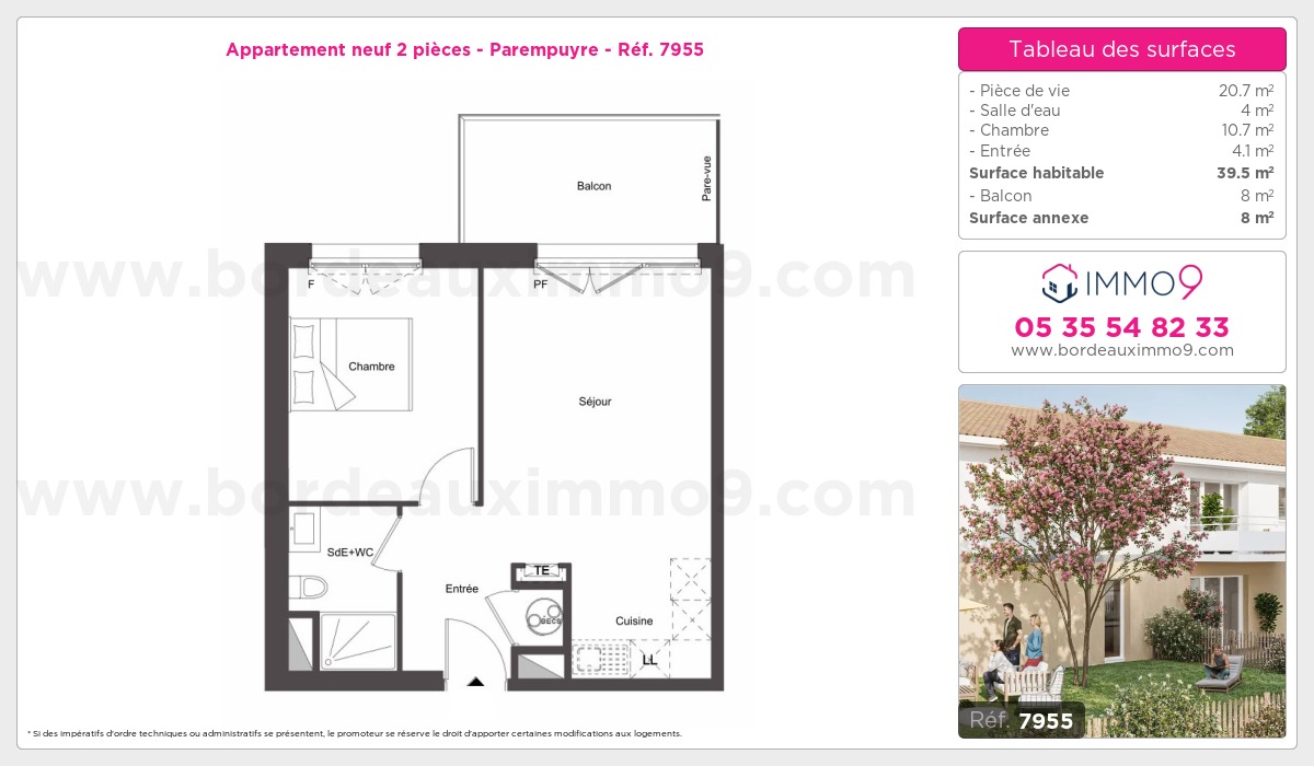 Plan et surfaces, Programme neuf Parempuyre Référence n° 7955