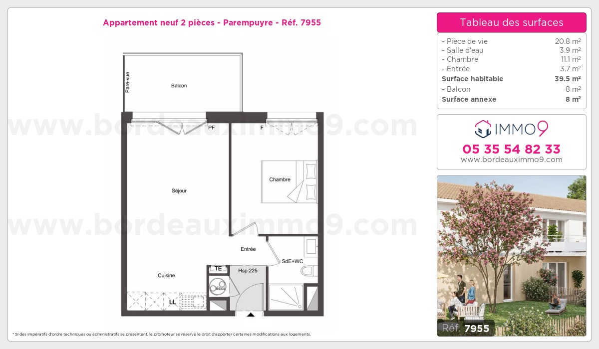 Plan et surfaces, Programme neuf Parempuyre Référence n° 7955