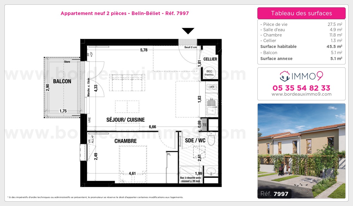 Plan et surfaces, Programme neuf Belin-Béliet Référence n° 7997