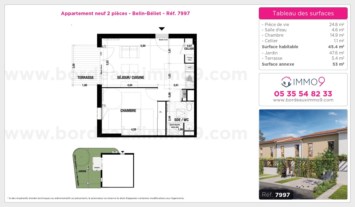 Plan et surfaces, Programme neuf Belin-Béliet Référence n° 7997