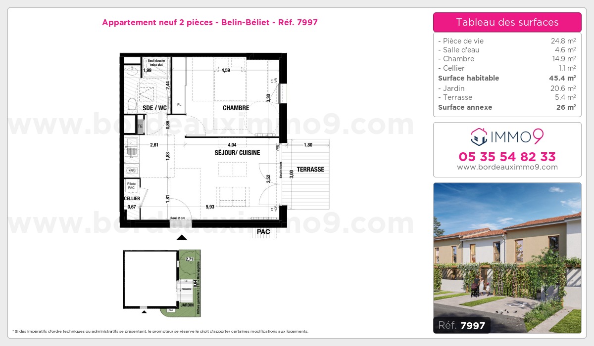 Plan et surfaces, Programme neuf Belin-Béliet Référence n° 7997