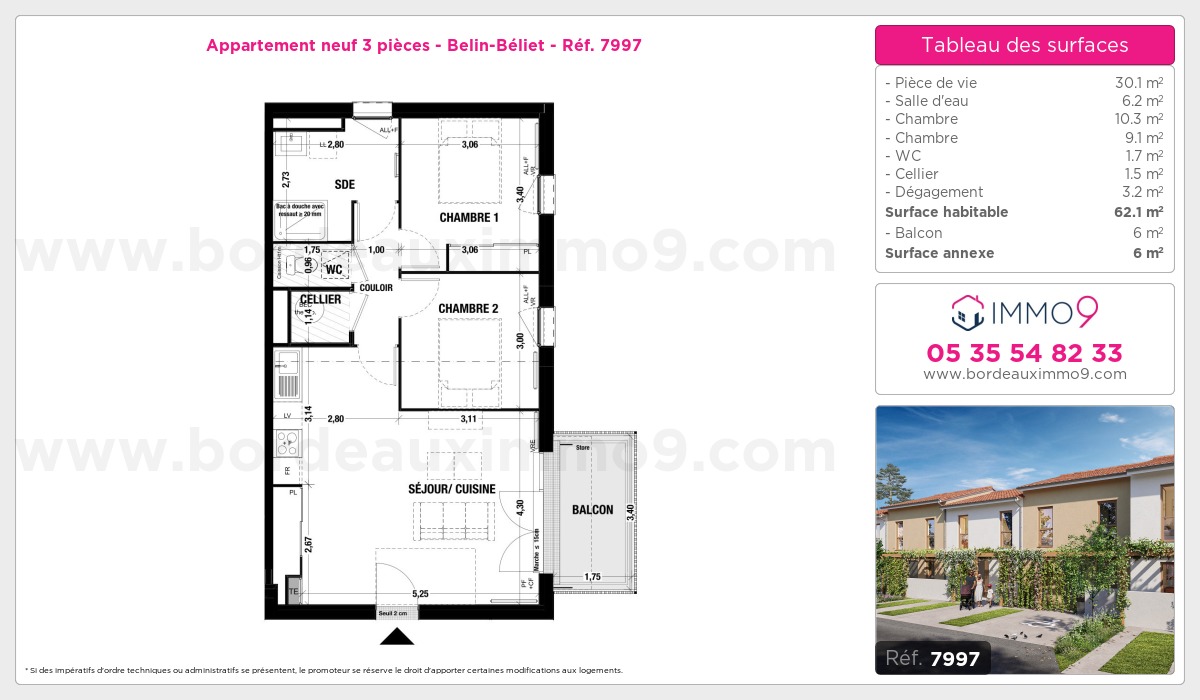 Plan et surfaces, Programme neuf Belin-Béliet Référence n° 7997