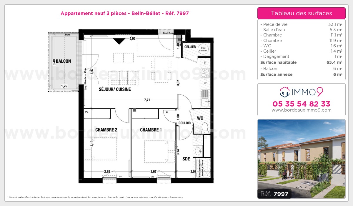 Plan et surfaces, Programme neuf Belin-Béliet Référence n° 7997