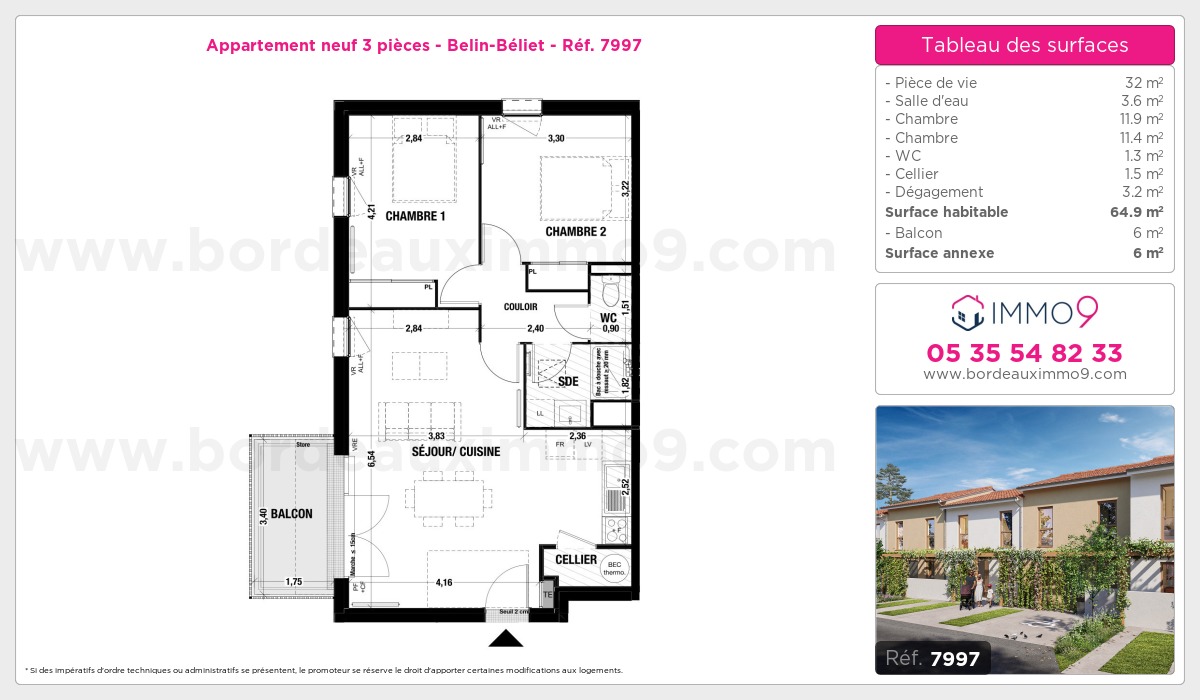 Plan et surfaces, Programme neuf Belin-Béliet Référence n° 7997