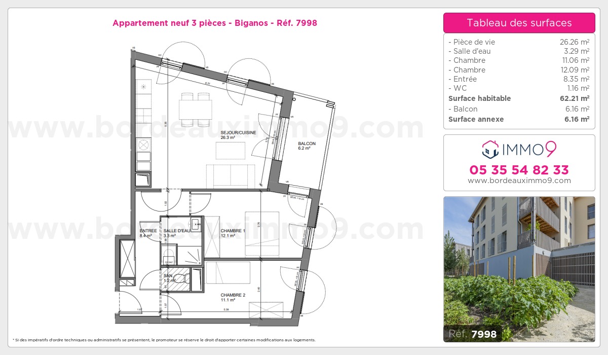 Plan et surfaces, Programme neuf Biganos Référence n° 7998