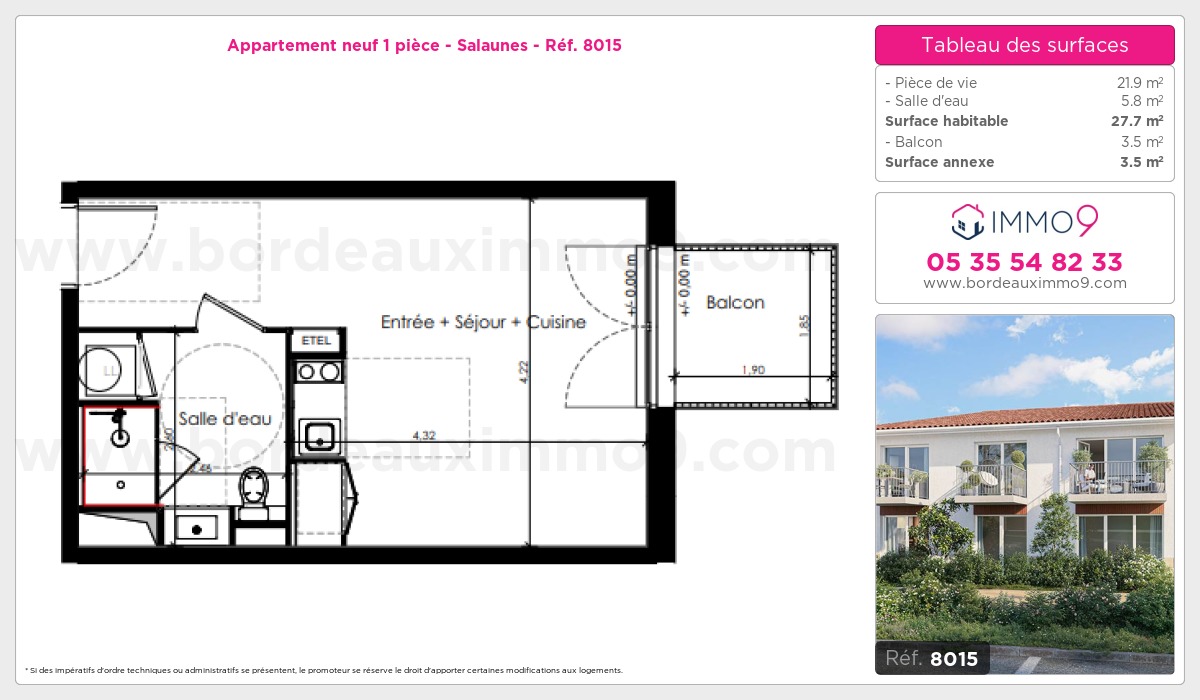 Plan et surfaces, Programme neuf Salaunes Référence n° 8015