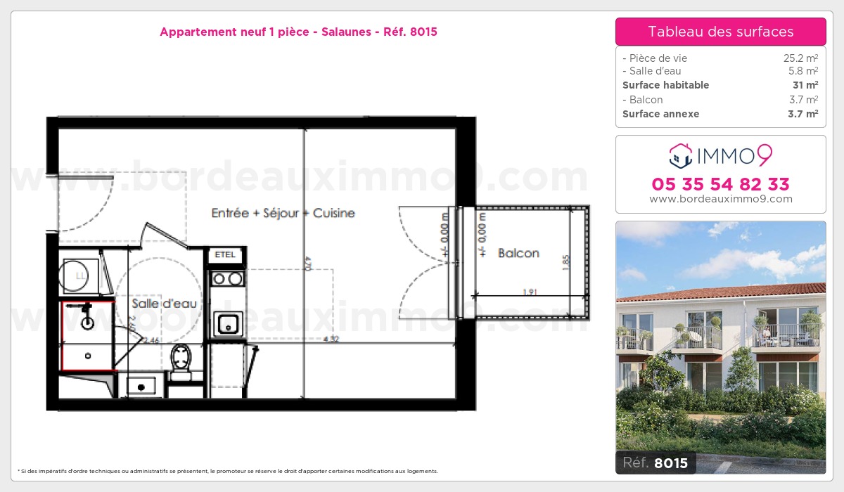 Plan et surfaces, Programme neuf Salaunes Référence n° 8015