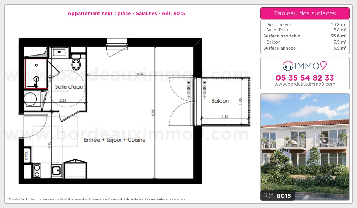 Plan et surfaces, Programme neuf Salaunes Référence n° 8015