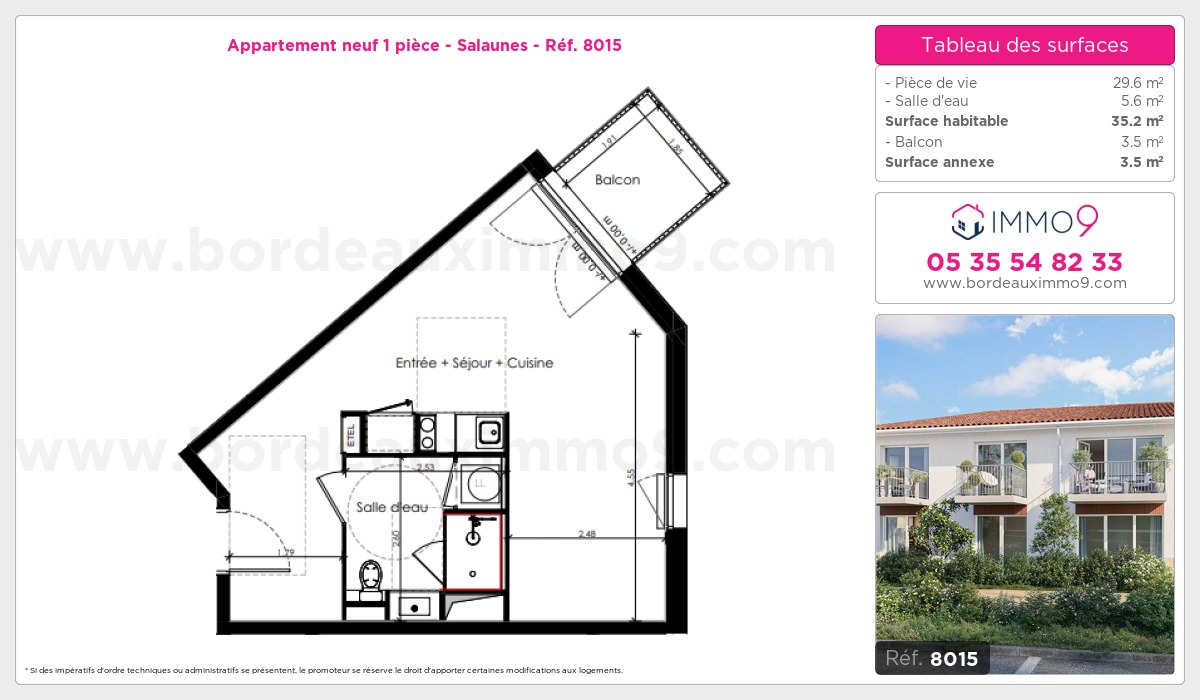 Plan et surfaces, Programme neuf Salaunes Référence n° 8015