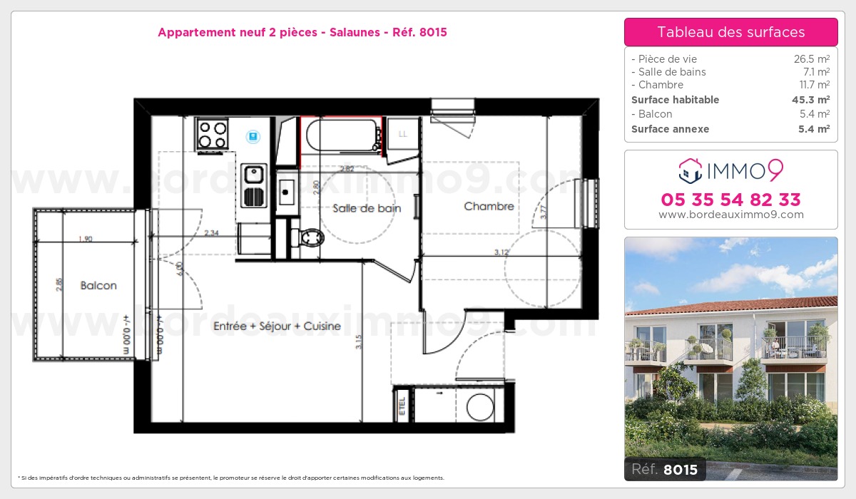 Plan et surfaces, Programme neuf Salaunes Référence n° 8015
