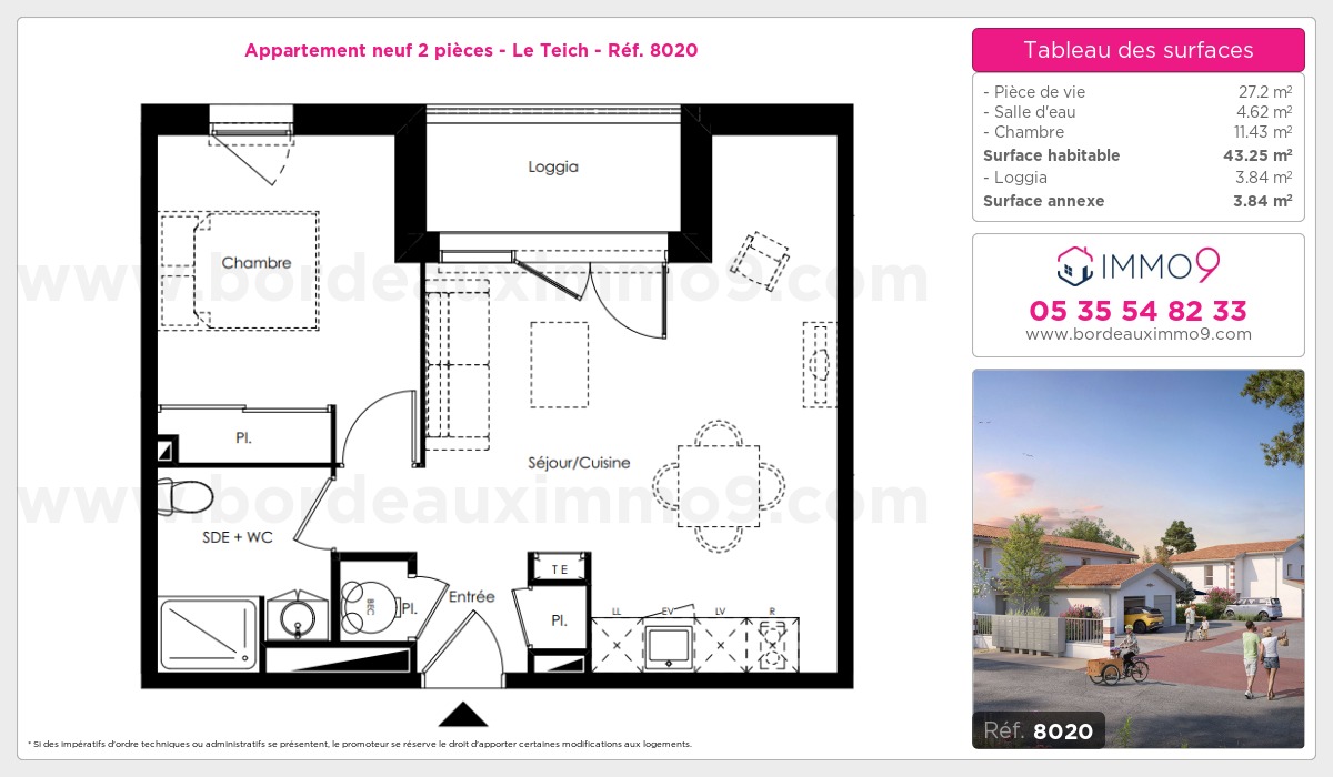 Plan et surfaces, Programme neuf Teich Référence n° 8020