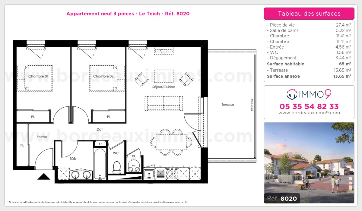 Plan et surfaces, Programme neuf Teich Référence n° 8020