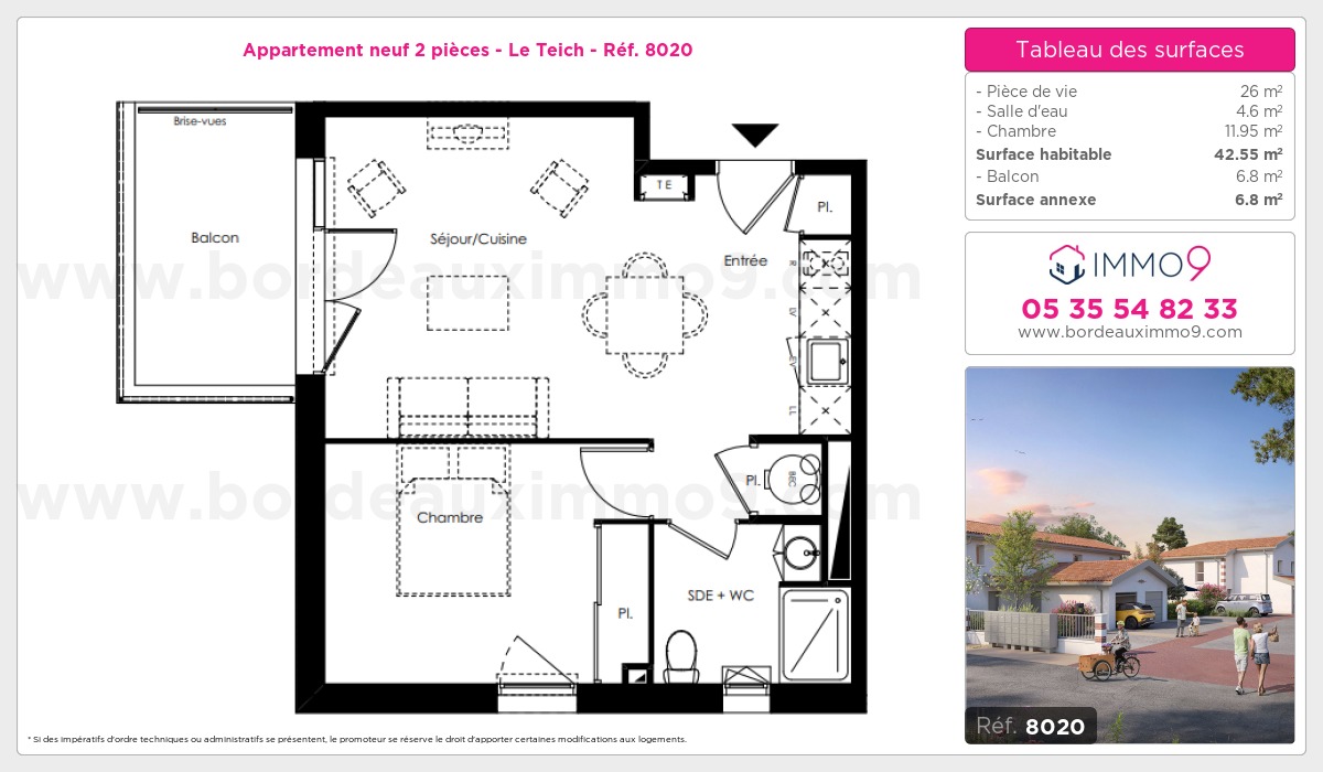 Plan et surfaces, Programme neuf Teich Référence n° 8020