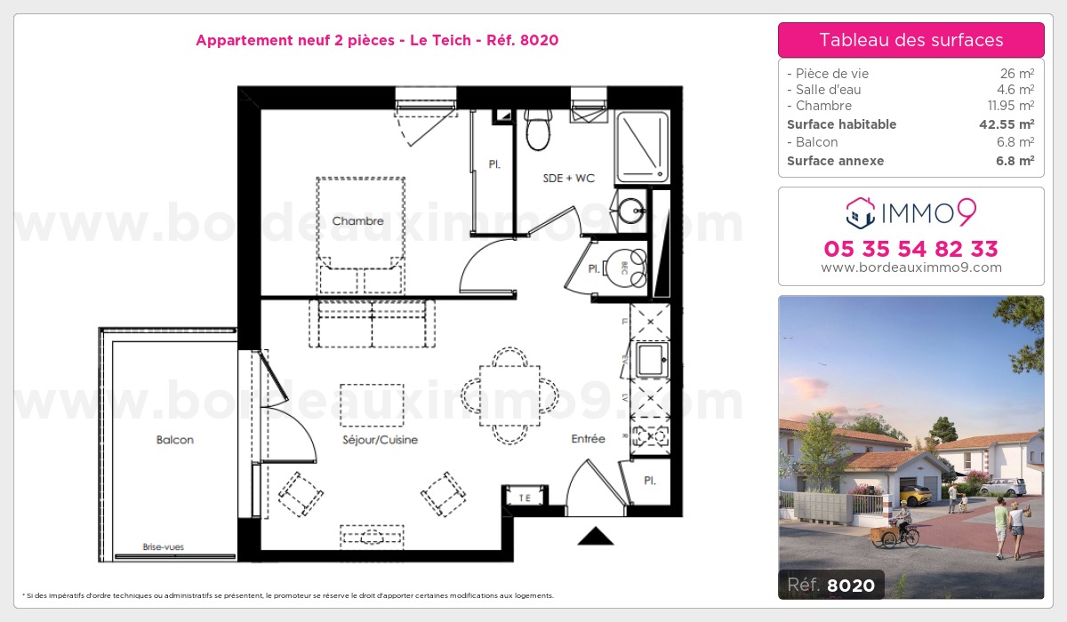 Plan et surfaces, Programme neuf Teich Référence n° 8020