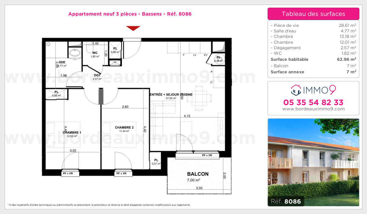 Plan et surfaces, Programme neuf Bassens Référence n° 8086