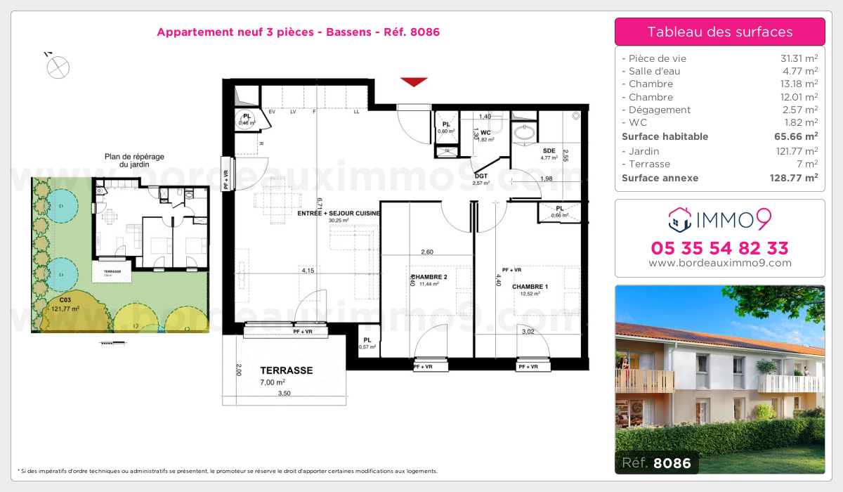 Plan et surfaces, Programme neuf Bassens Référence n° 8086