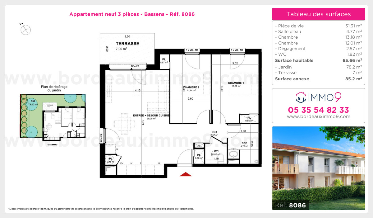 Plan et surfaces, Programme neuf Bassens Référence n° 8086