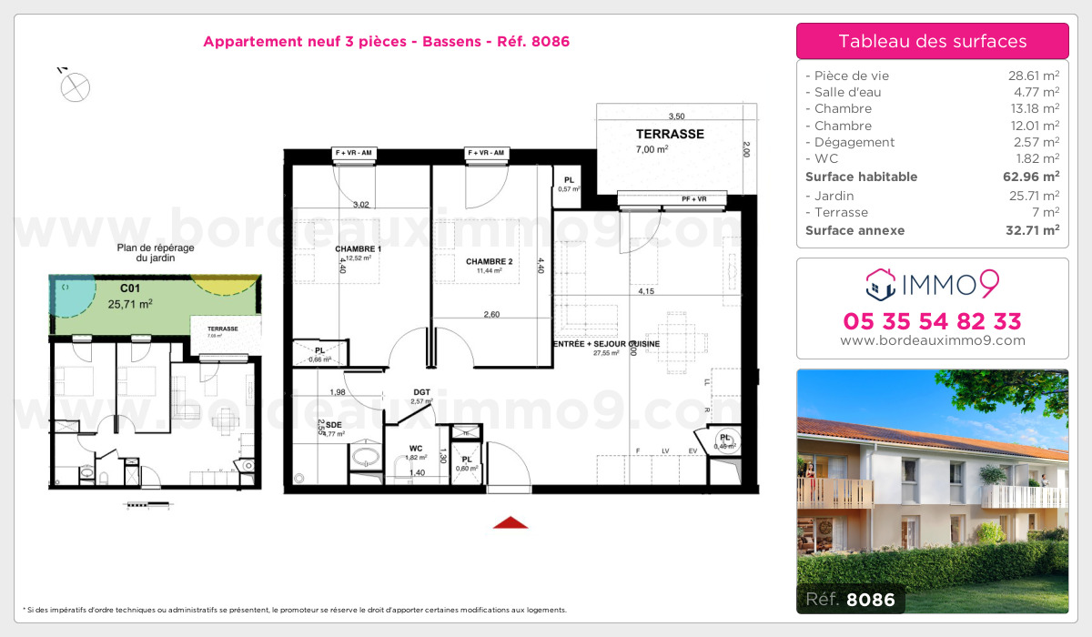 Plan et surfaces, Programme neuf Bassens Référence n° 8086