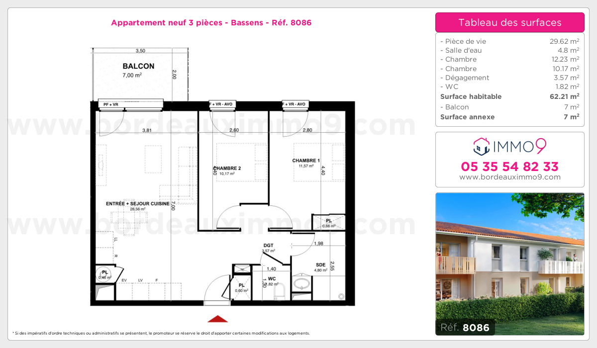 Plan et surfaces, Programme neuf Bassens Référence n° 8086