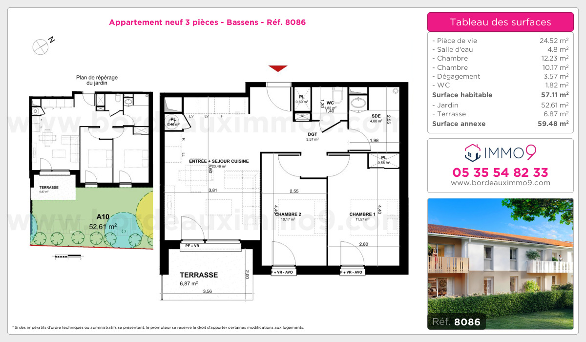 Plan et surfaces, Programme neuf Bassens Référence n° 8086
