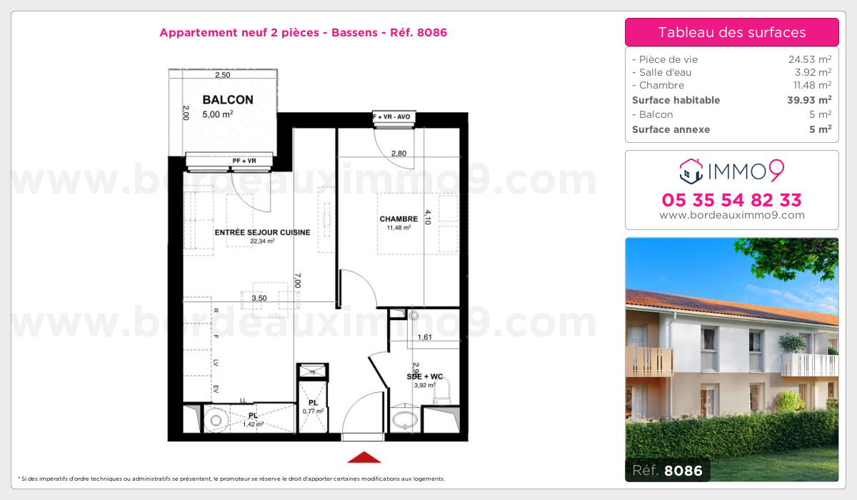 Plan et surfaces, Programme neuf Bassens Référence n° 8086