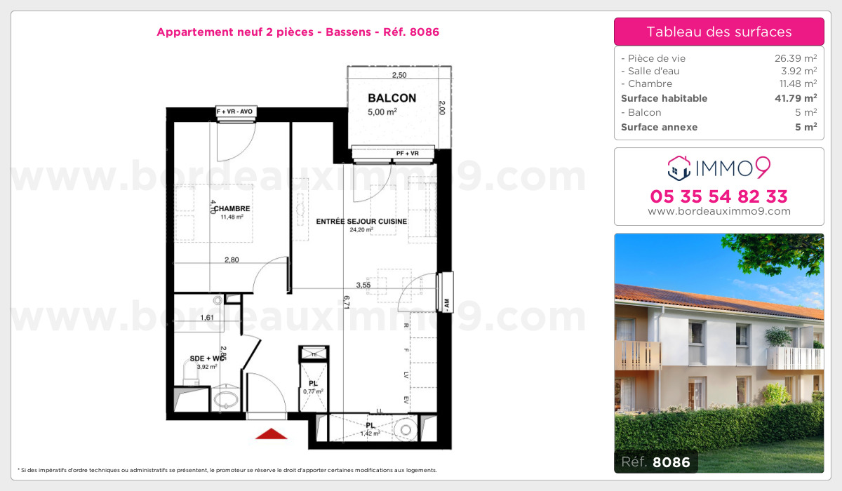 Plan et surfaces, Programme neuf Bassens Référence n° 8086