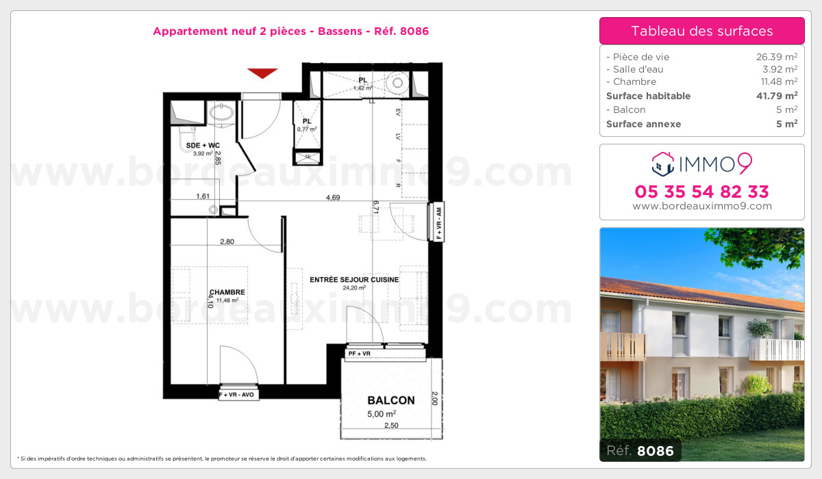 Plan et surfaces, Programme neuf Bassens Référence n° 8086