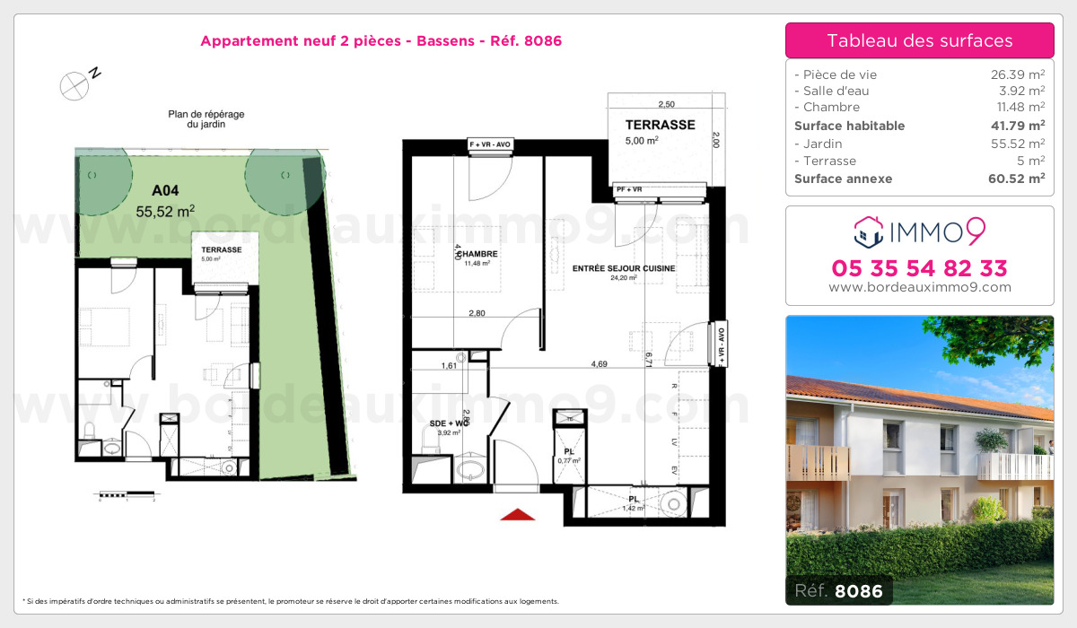 Plan et surfaces, Programme neuf Bassens Référence n° 8086